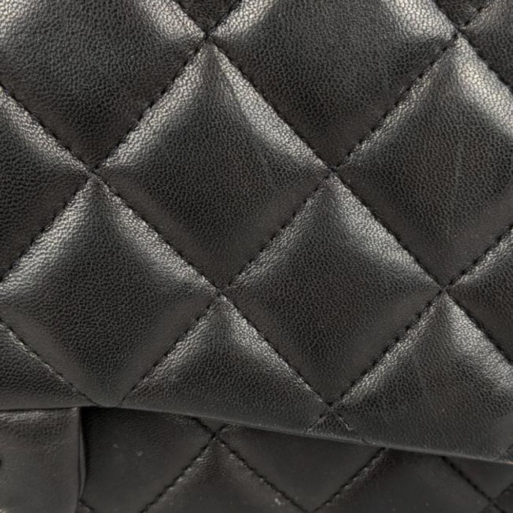 SOLD Chanel Black Maxi Lambskin Classic Flap Bag - Picture 10 of 12